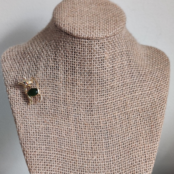 Vintage General Jade Belly Cat Brooch - Picture 4 of 10